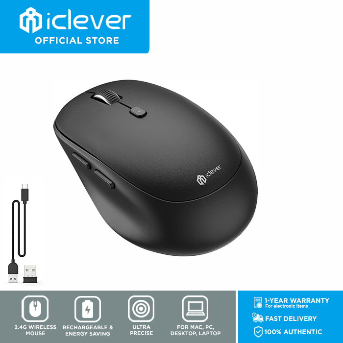 Wireless Rechargeable Mouse - Black - dual Mode Connection