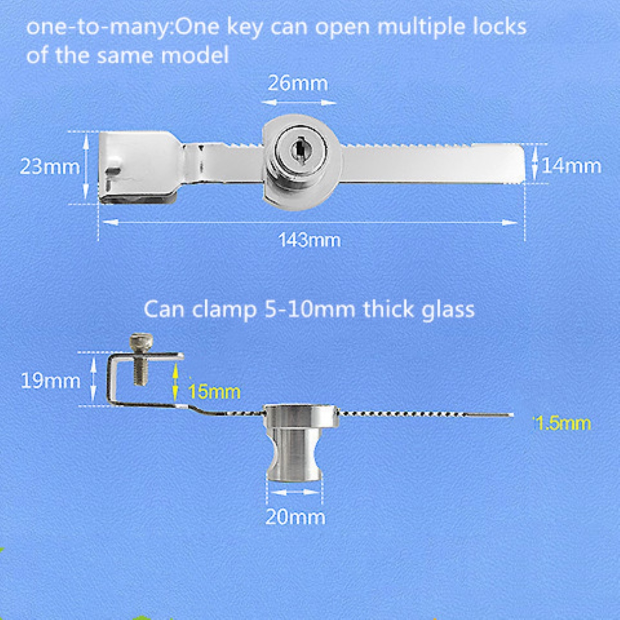 Same Key Sliding Window Lock Glass Sliding Door Lock with Key