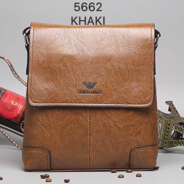 Emporio Armani Men's Leather Messenger Bag | eBay