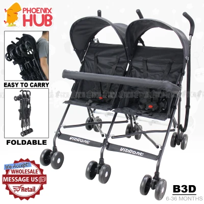 Phoenix Hub Baby Twin Stroller B3D Twin Stroller High Quality Double Baby Stroller Tandem Stroller Push Chair Foldable Stroller Baby Travel System