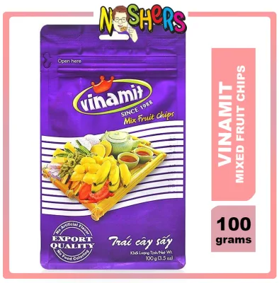 Noshers Vinamit Dried Mix Fruit Chips 100grams Ready to Eat Pure and Natural Dried Mix Fruit Chips Super Healthy Snack