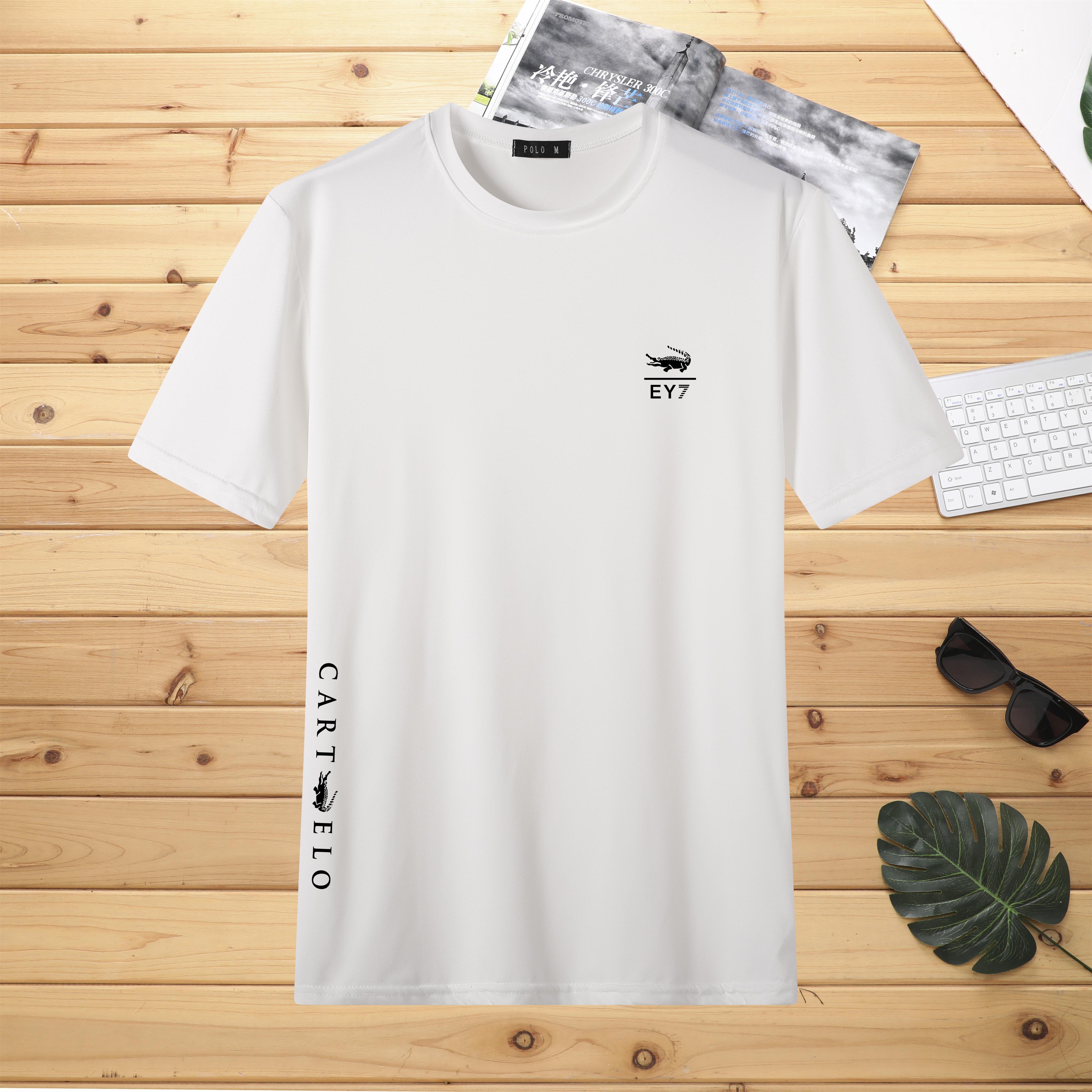 Cartelo Men's New T-shirt Cotton Cellulose Fiber O-Neck Printed Shirt ...