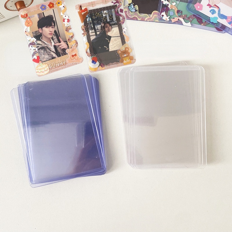 35PT Blue Toploader Thick Card Case Photocard Protector Inner Sleeves Clear  Transparent Card Sleeve DIY Gaming Card Holder Kpop Idol Photocard Holder  5PCS/10PCS