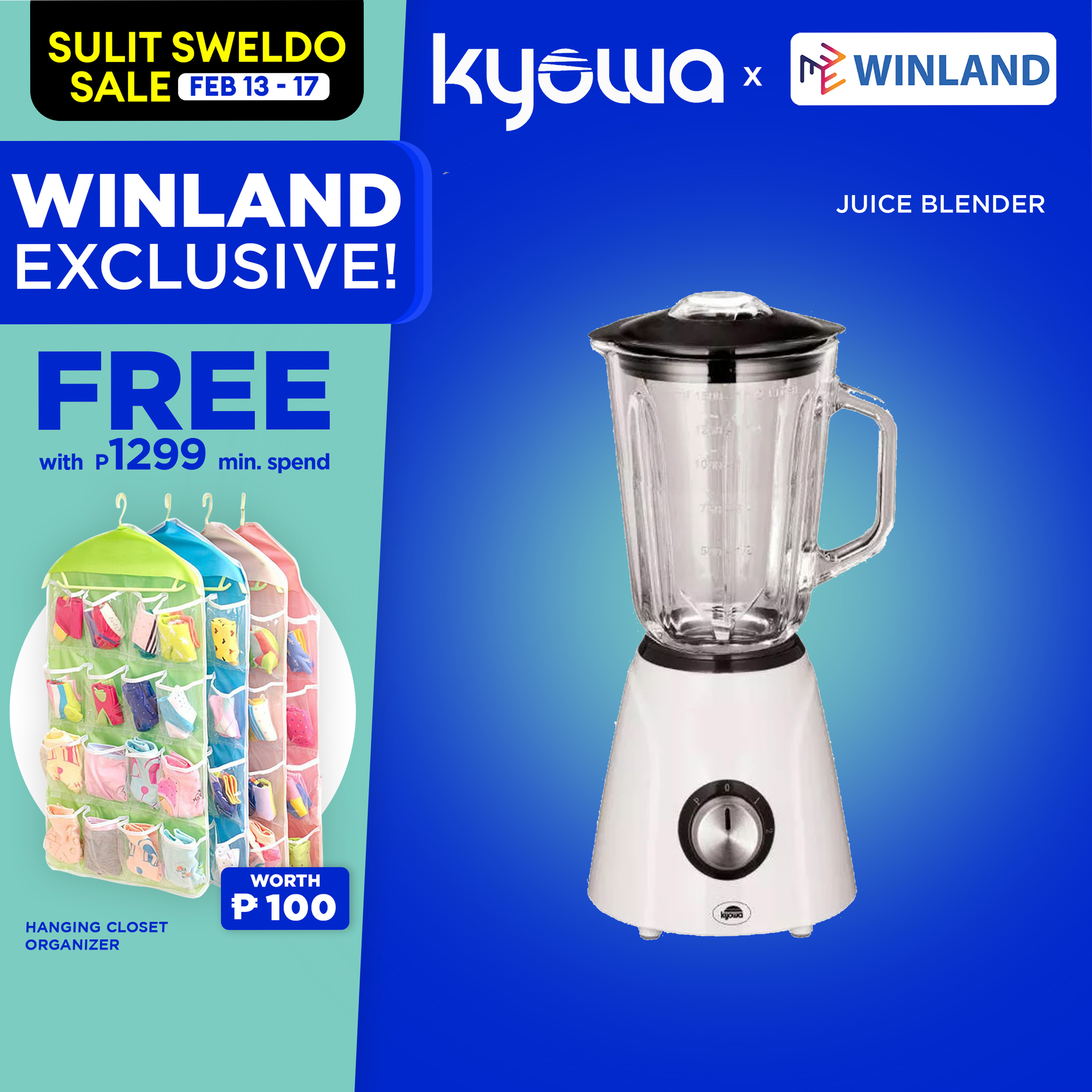 KYOWA by Winland High Power Glass Jar Juice Blender with Ice Crusher 1