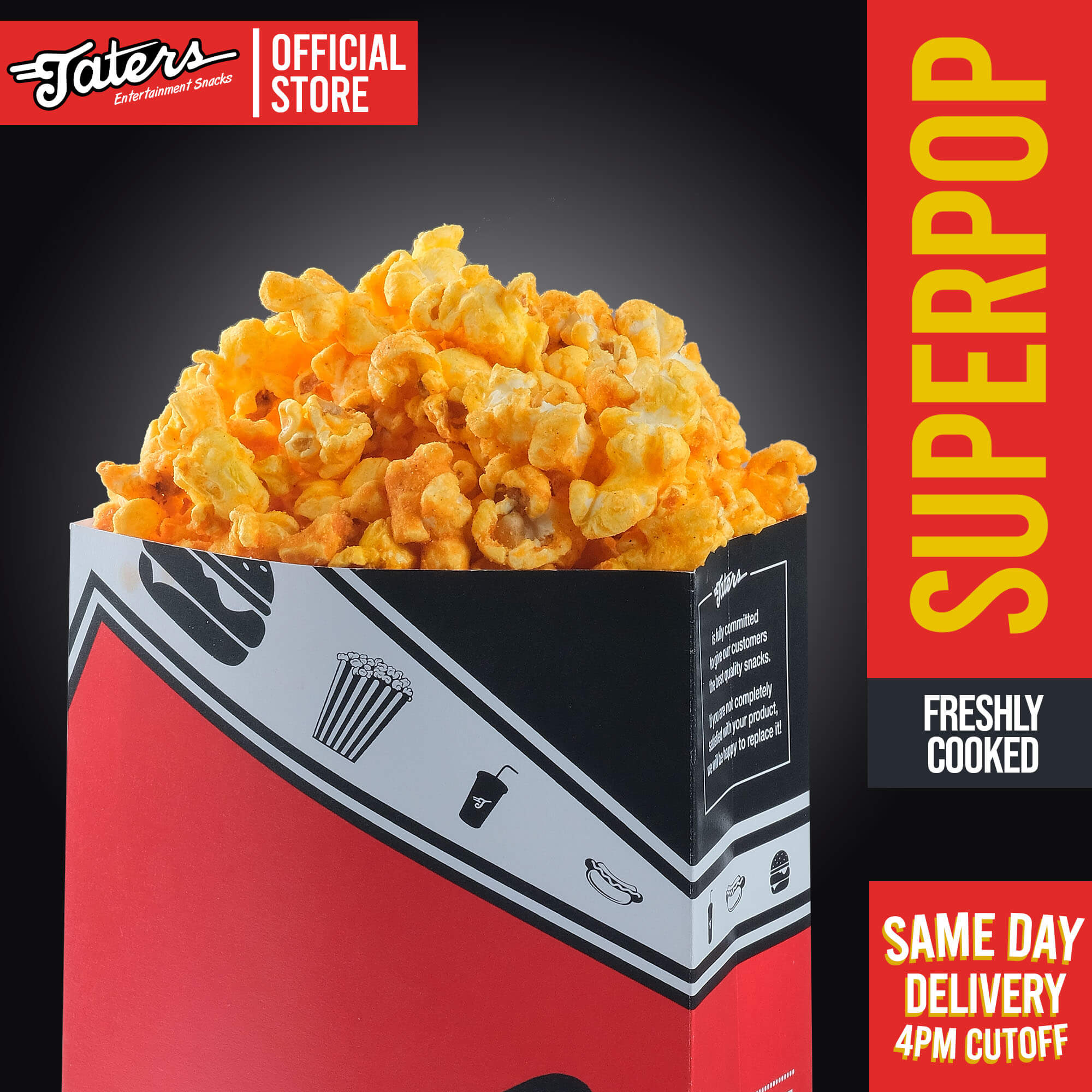 Taters Superpop Snack Packs Freshly Cooked Popcorn Taters Popcorn Snack Pack Cinema Popcorn