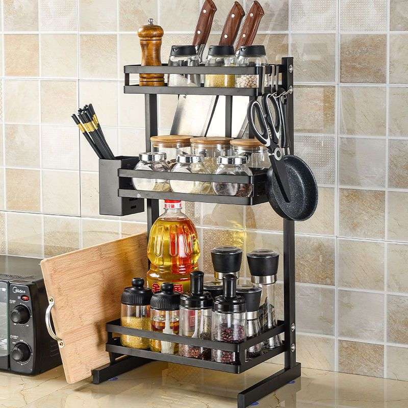 JL 3 Layer Stainless Steel Kitchen Rack Wall Mounted Kitchen Organizer