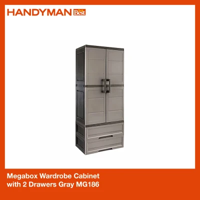 Megabox Wardrobe Cabinet with 2 Drawers Gray MG186
