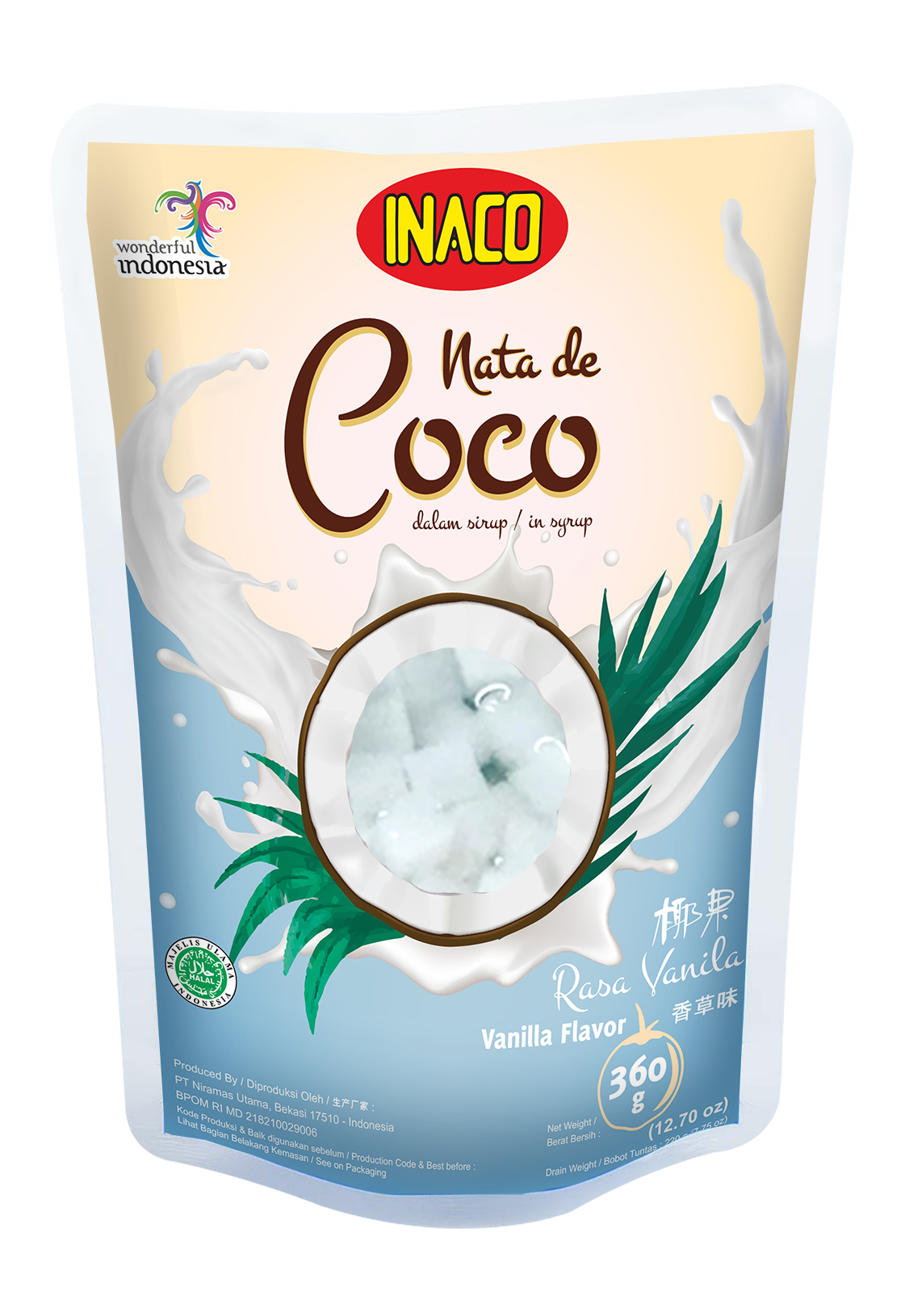 Inaco Nata de Coco 360g - Strawberry/Lychee/Mango/Coco Pandan/Vanilla ...
