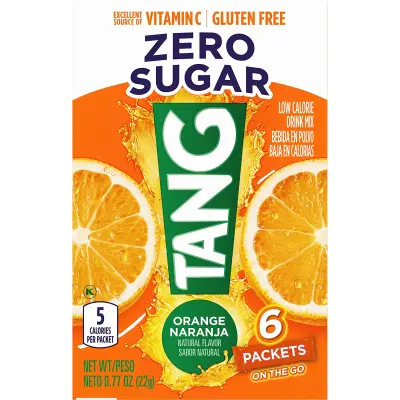 Sugar Free / Zero Sugar TANG Orange On The Go Powder Drink Mix 6packet = 1 box