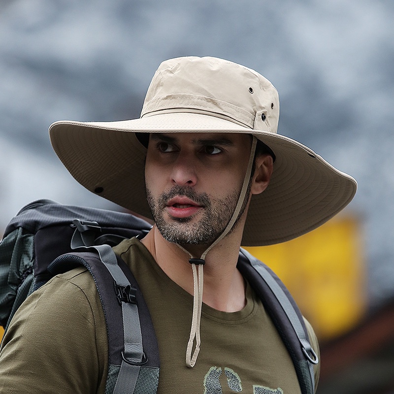 Waterproof Bucket Hat Mens Hat Outdoor Fishing Hiking Fisherman Hat for Men  Breathable Anti UV Sun Cap Large Wide Brim Fishing Hat Adjustable