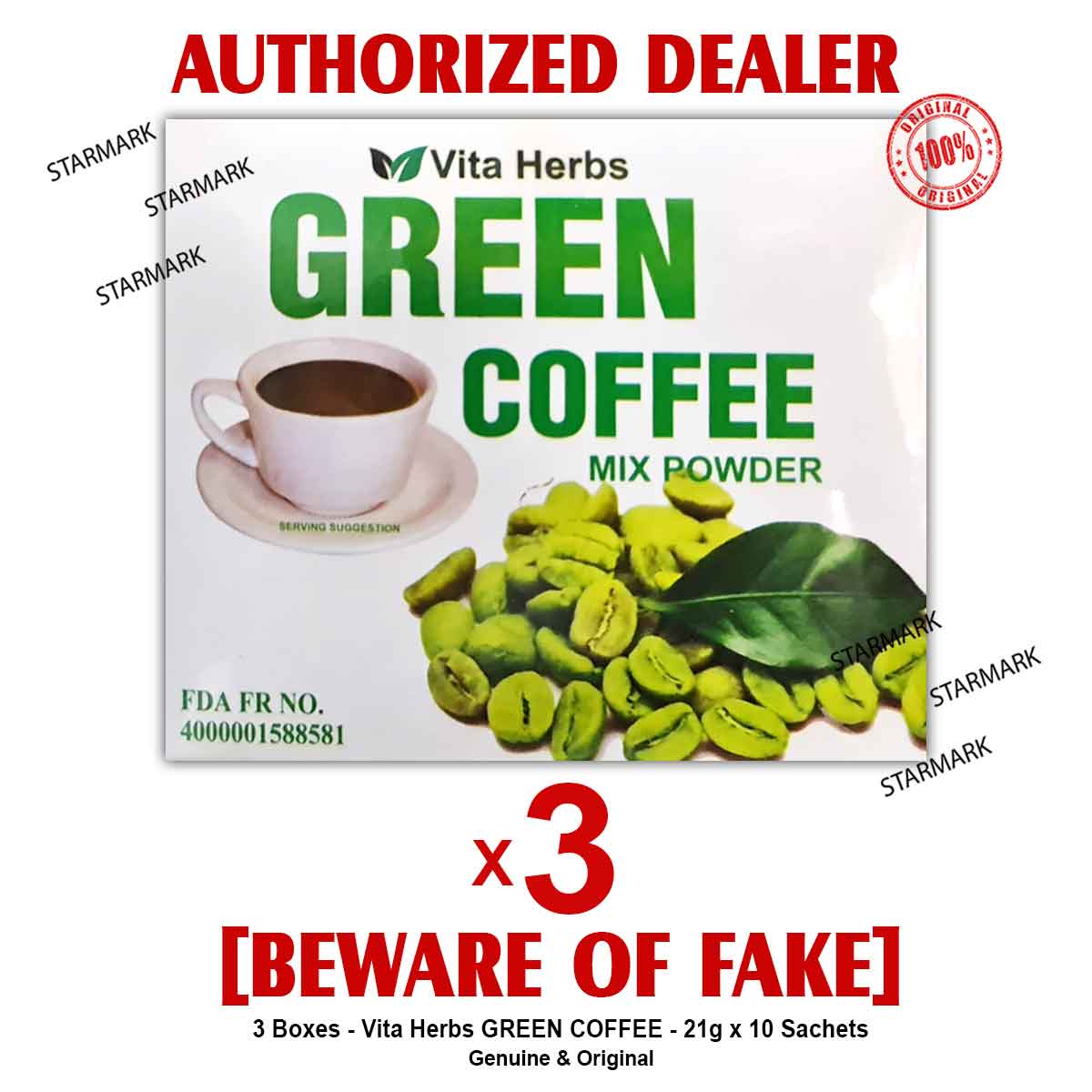 Vita Herbs Green Coffee VItaherbs Vita Herb 10 Sachets per box