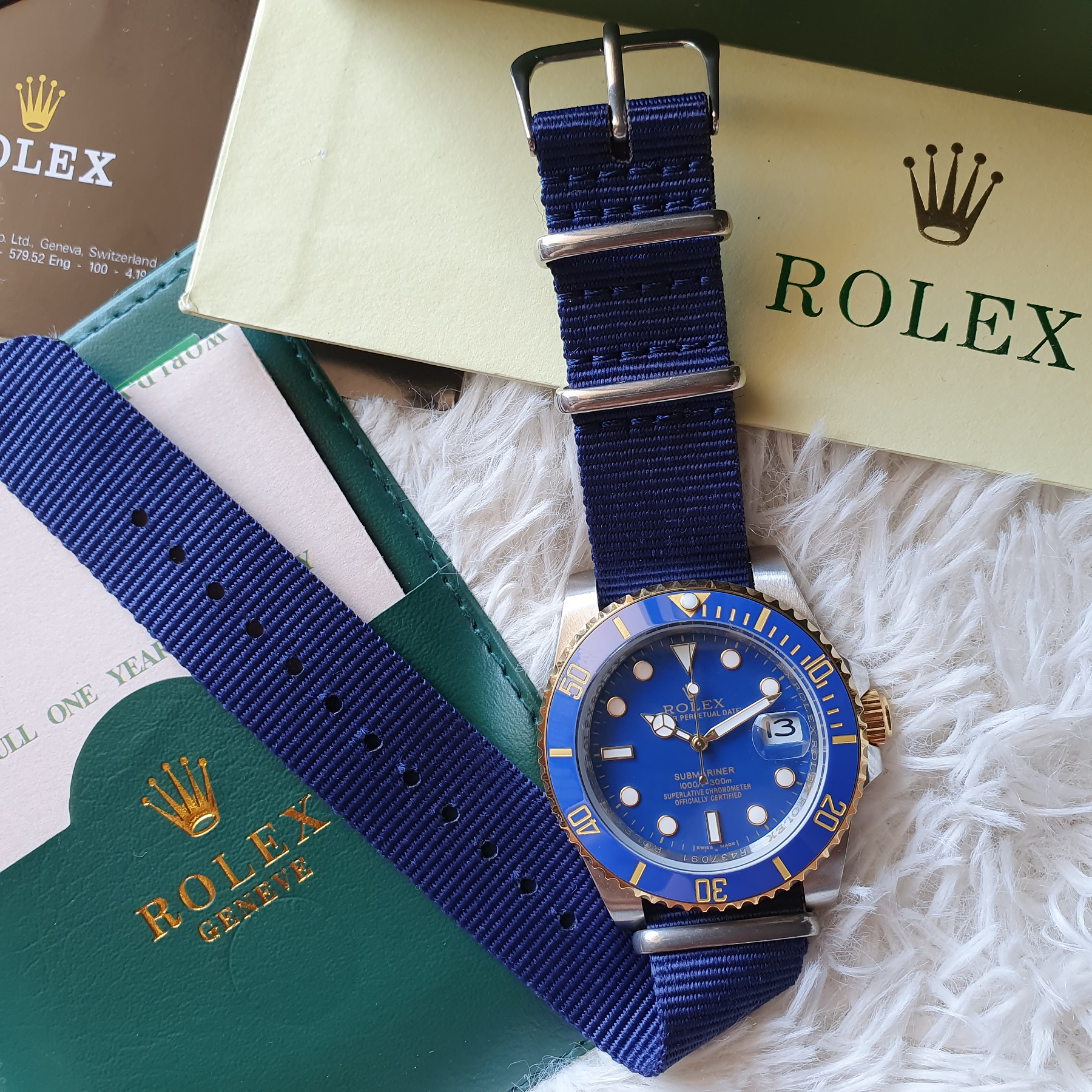 rolex submariner blue strap