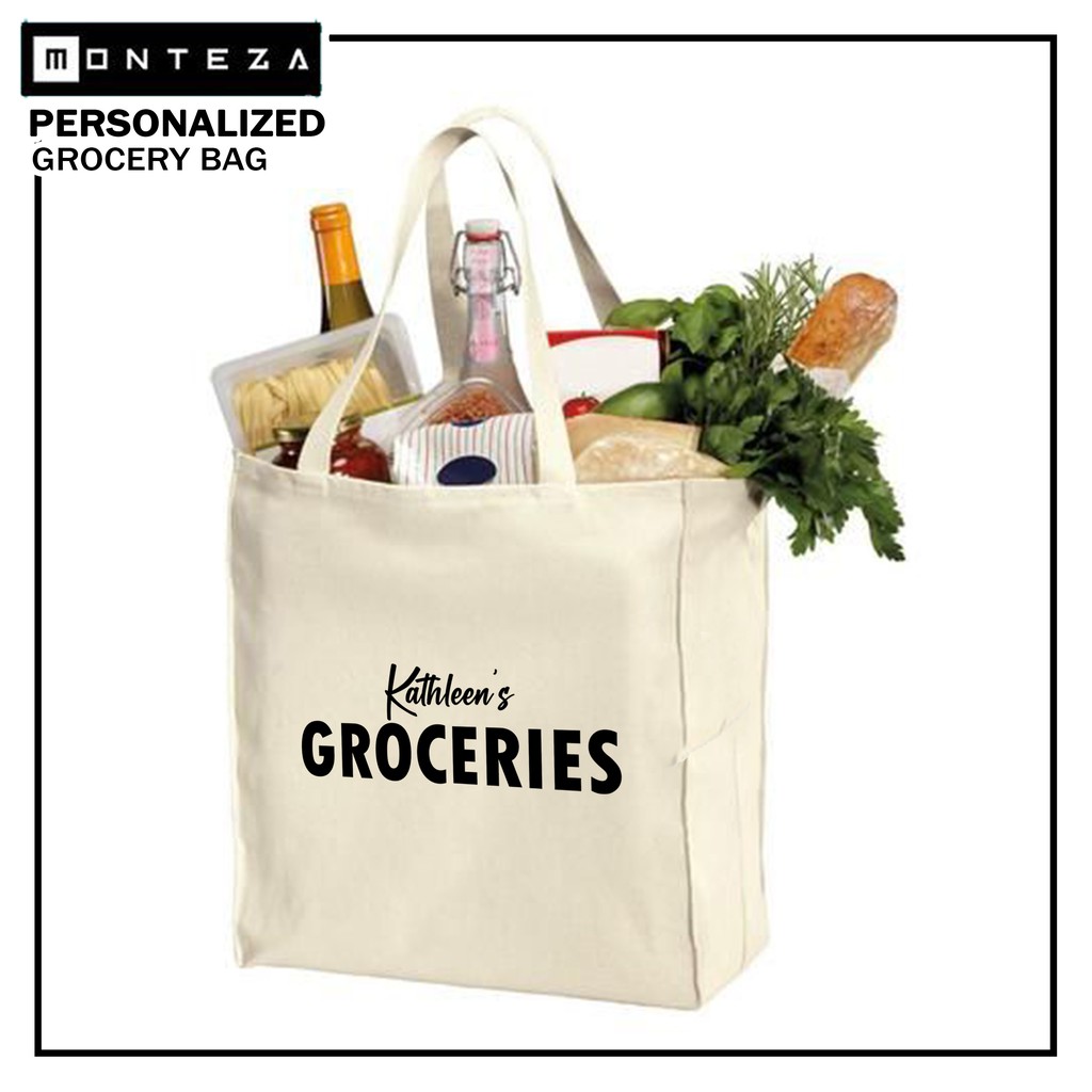 MONTEZA CANVAS | PRINTABLE Grocery Bag RED - BLACK - WHITE | Lazada PH