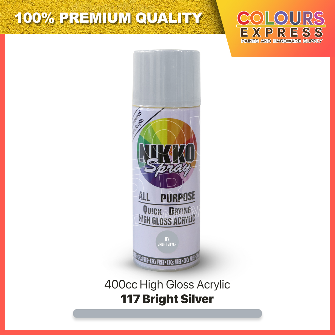 NIKKO SPRAY 117 BRIGHT SILVER (400Cc) / FAMILY COLOR SILVER solid