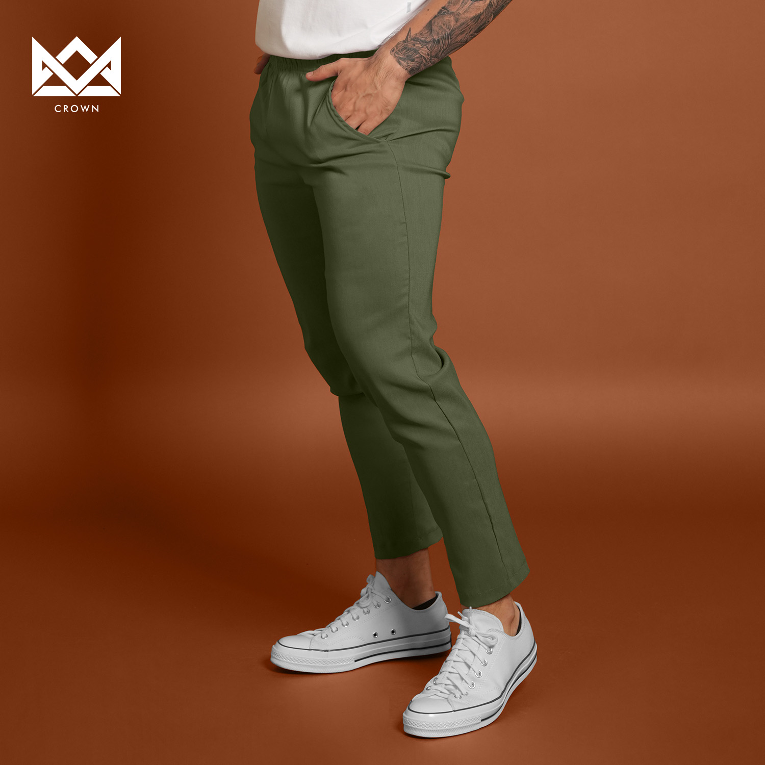 Crown Trouser Pants for Men with Pockets and Drawstring