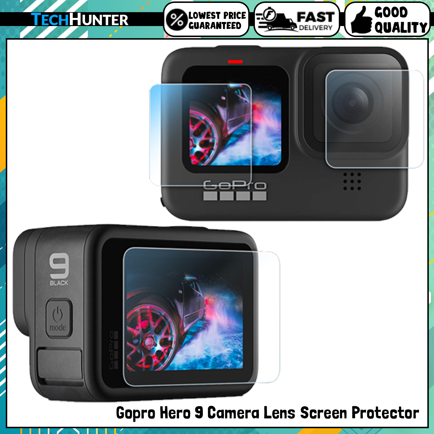 gopro hero 9 glass protector