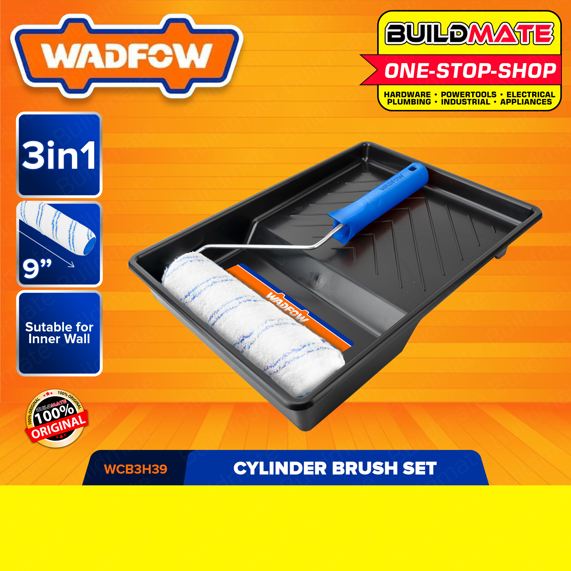 WADFOW Cylinder Brush 3 IN 1 SET (Inner Wall) Paint Roller Brush Set