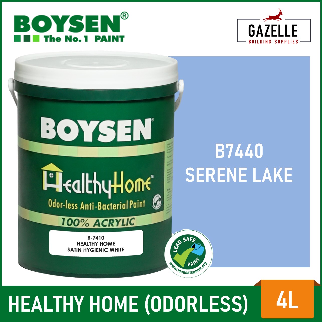 Boysen Healthy Home Odorless and AntiBacterial Anti Fungal Satin