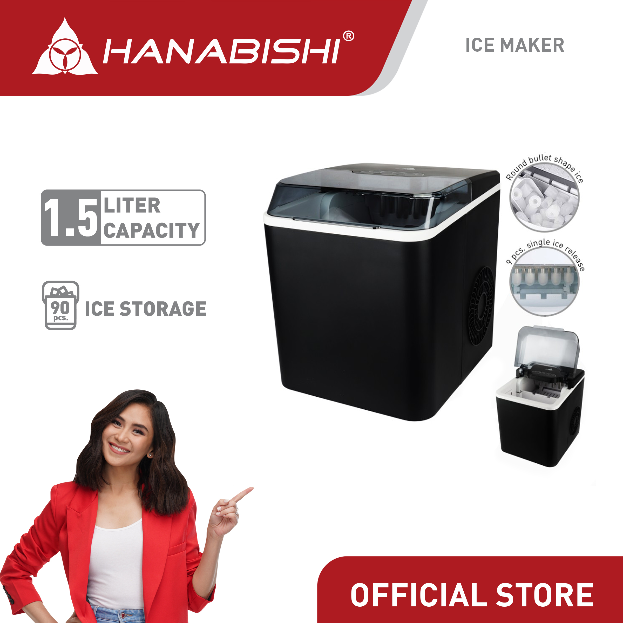 Hanabishi Ice Maker HICEMAKER180 1.5L Lazada PH