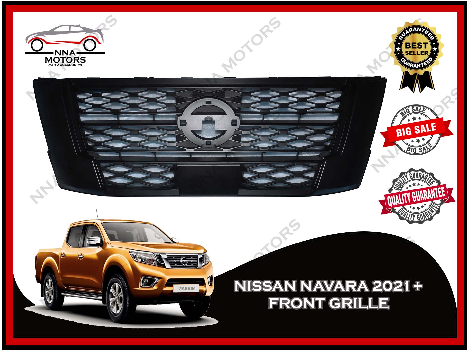 NISSAN NAVARA 2021+ Front Grille Car Grill Guard All Black Lazada PH
