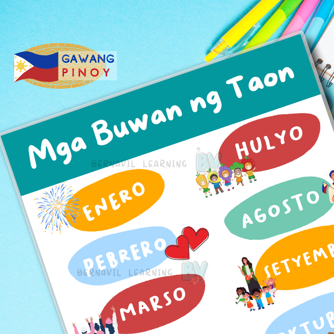 Mga Buwan Ng Taon Filipino Tagalog Laminated Chart A4 Size Nbkomputer