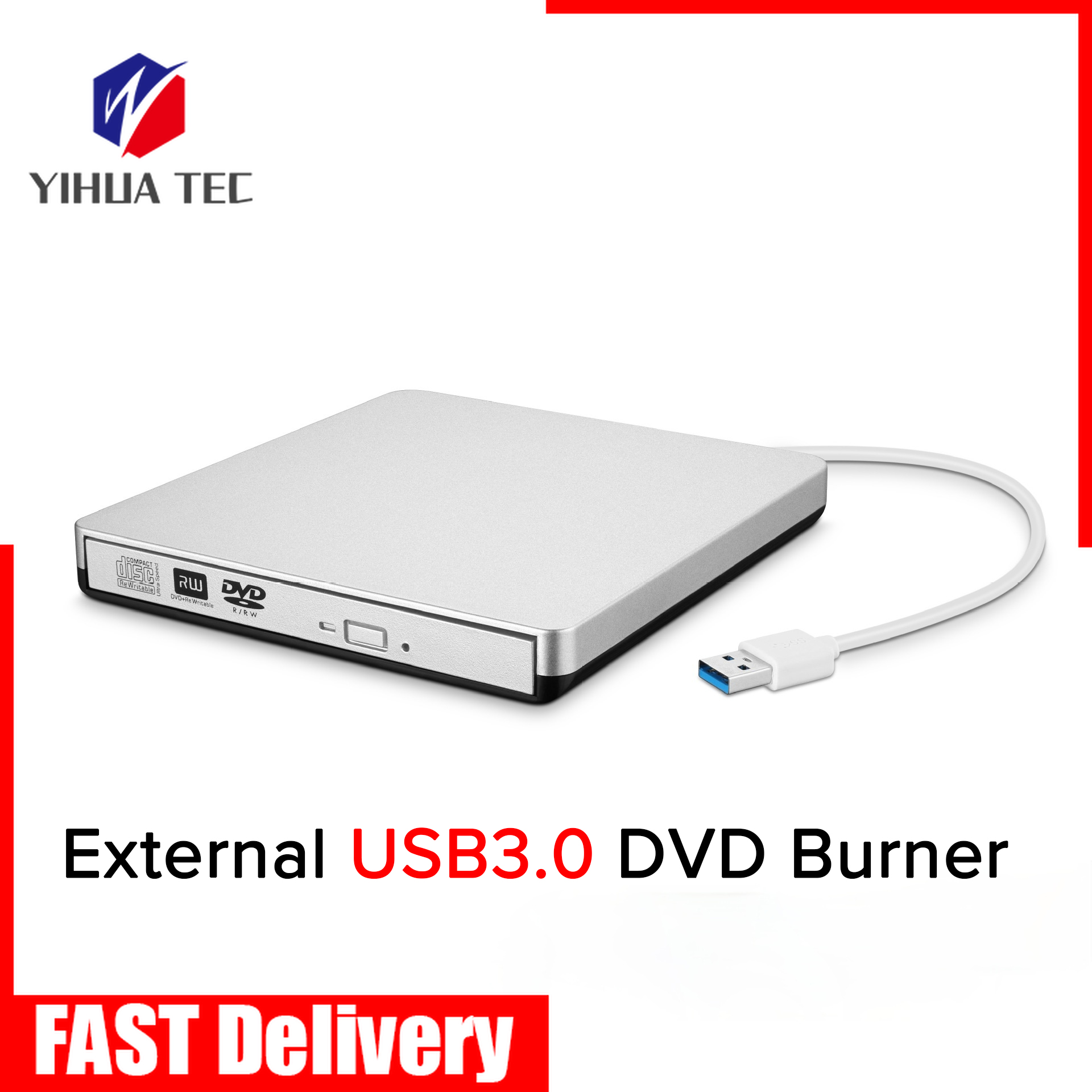 USB3.0 ออปติคัลไดรฟ์ภายนอก CD DVD Burner PC Notebook Universal Portable CD/DVD Burner Optical Drive