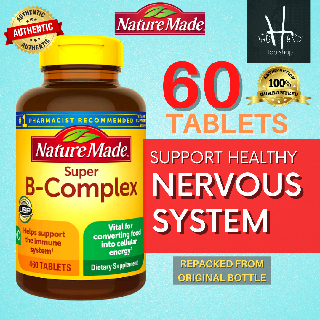60 Tablets- Nature Made Super B Complex with Vitamin C AUTHENTIC ...
