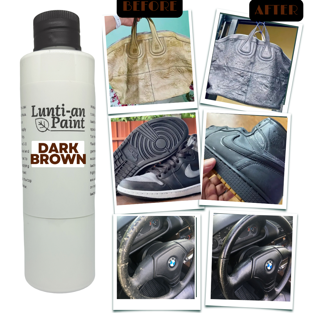 Dark Brown Leather Dye Quick dry and Penetrating dye paint for your Shoes,  Bags, wallets and other leather