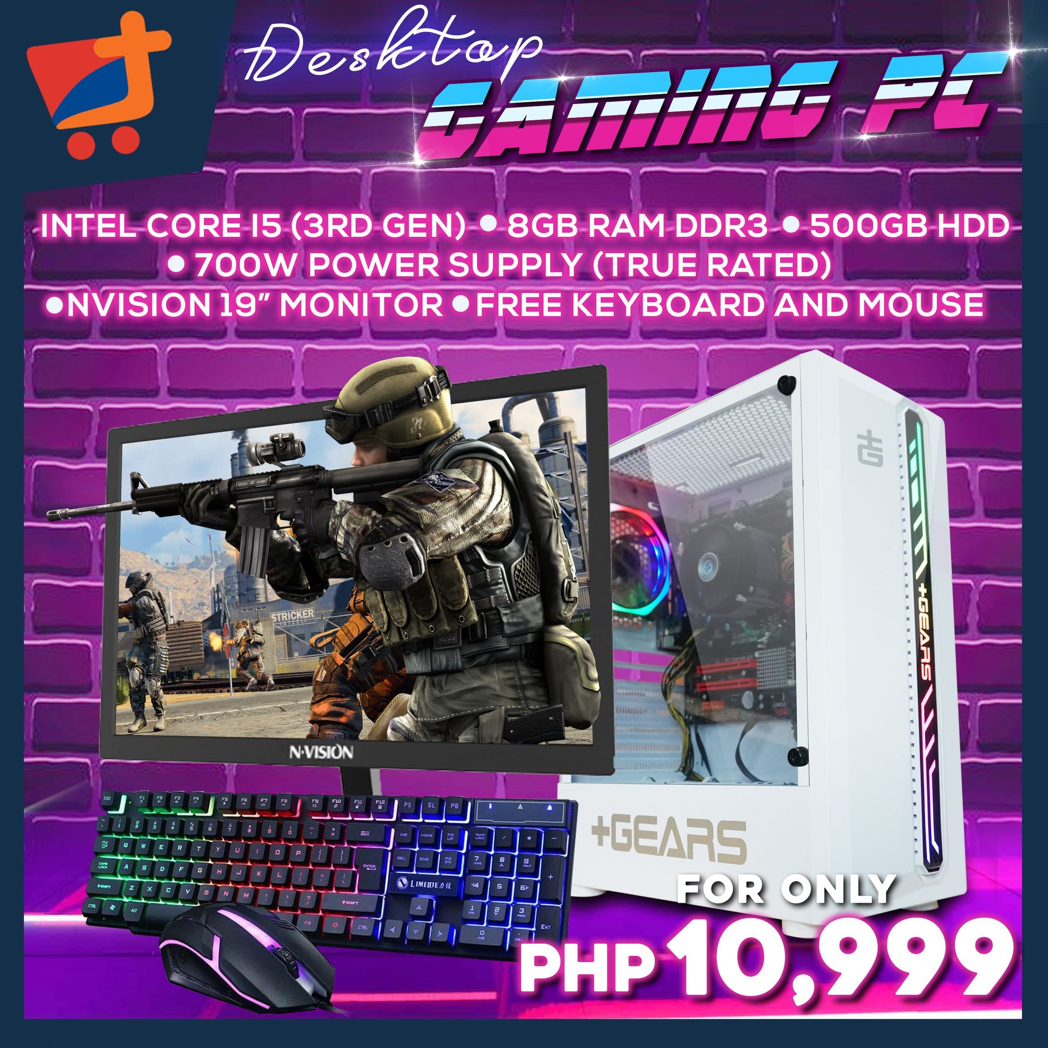 Intel Core i5 Desktop Package 8GB RAM, 500GB HDD, 700w True Rated