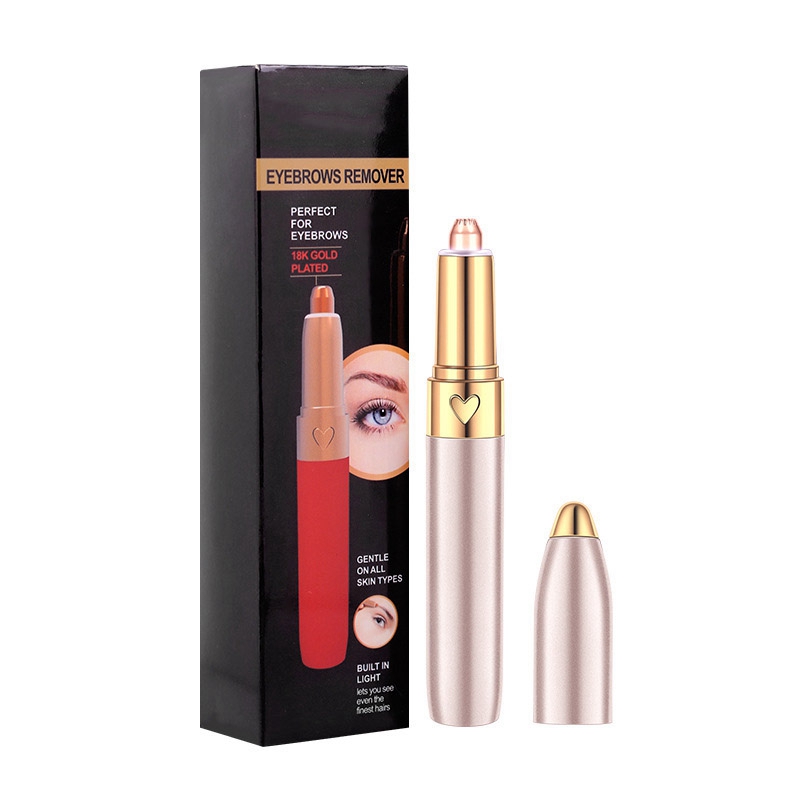 Gold USB 150MAh Electric Eyebrow Trimmer Pen Hair Remover Eyebrow Razor