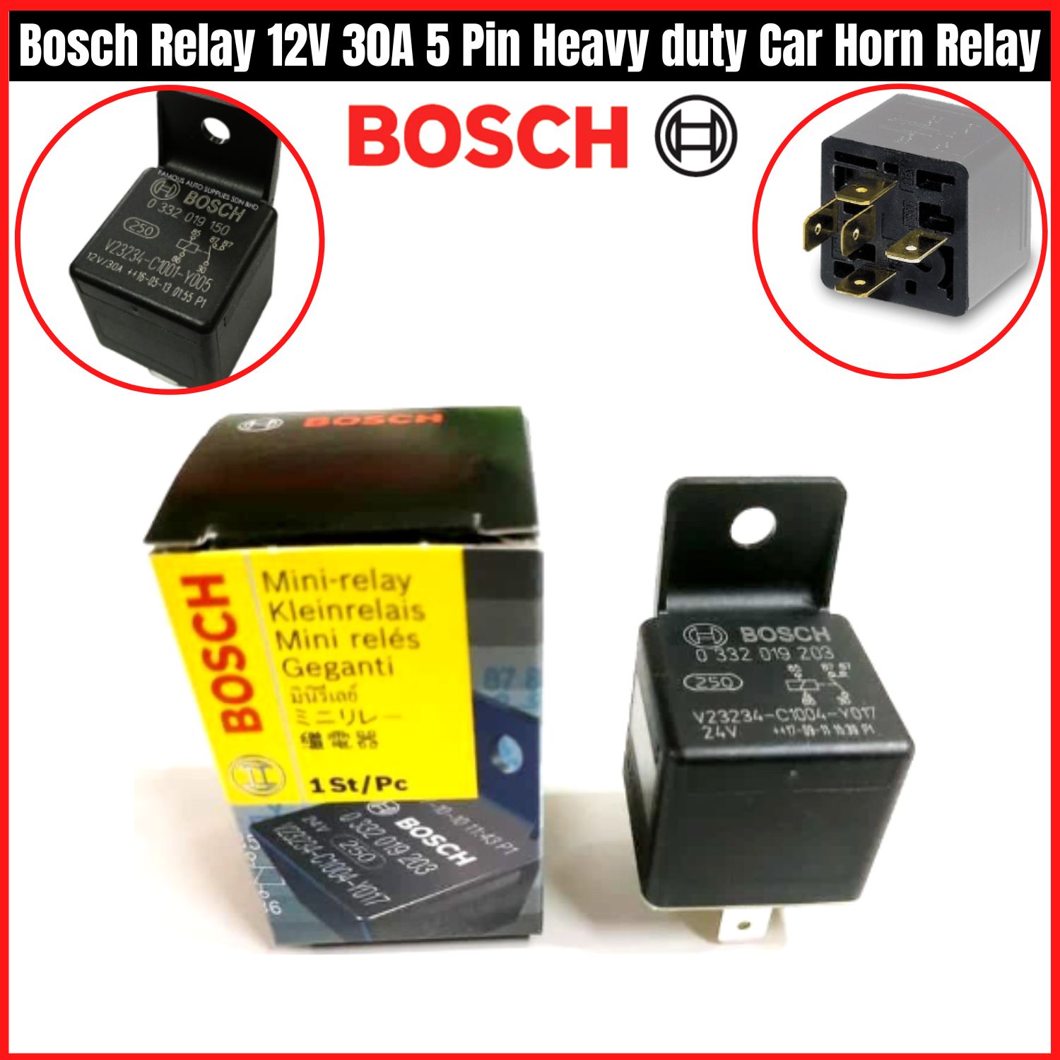 BOSCH Relay 10-Pack - Original Manufacturer Part 0986AH0611