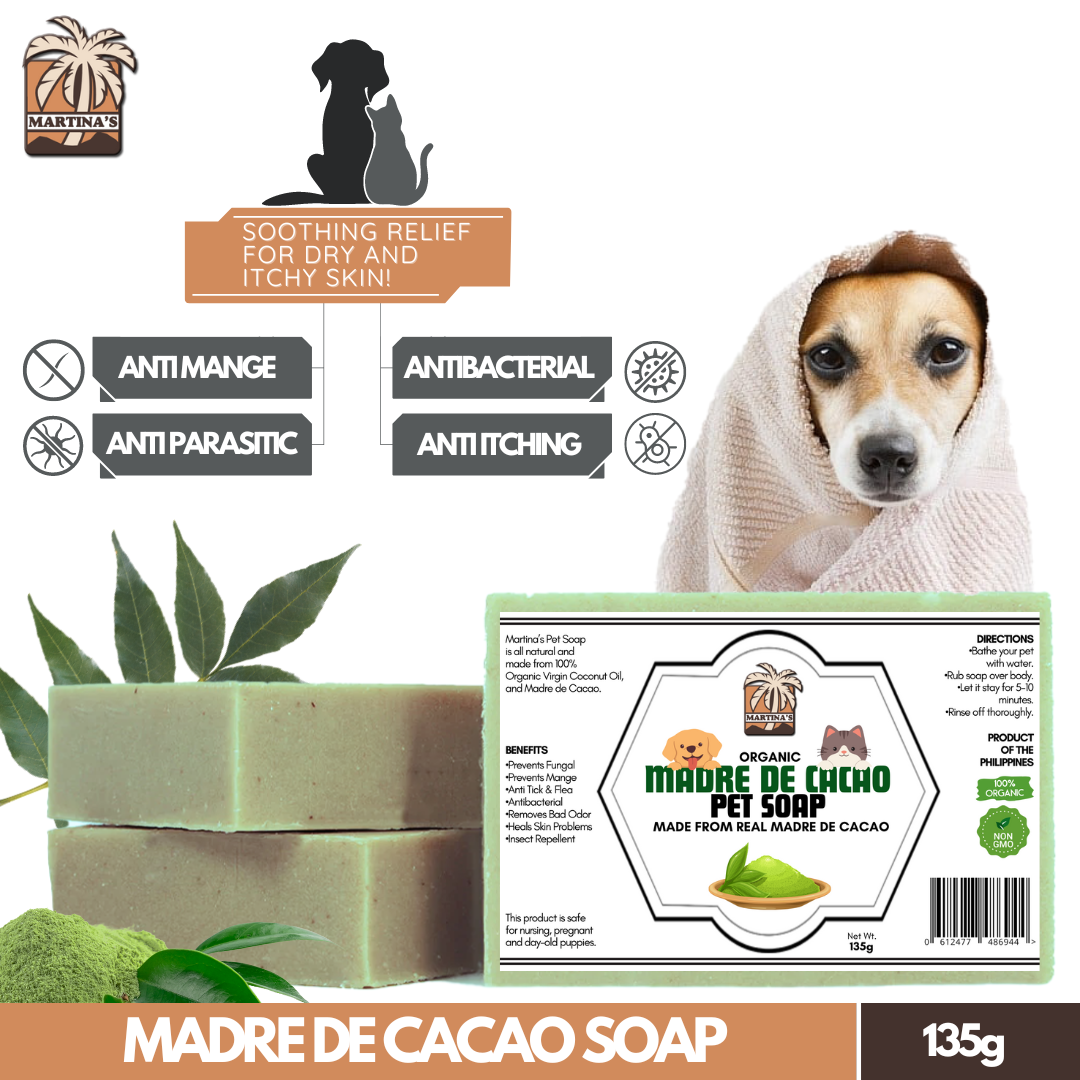 [ ORGANIC MADRE DE CACAO SOAP ] Martina’s Pet Soap With Virgin Coconut