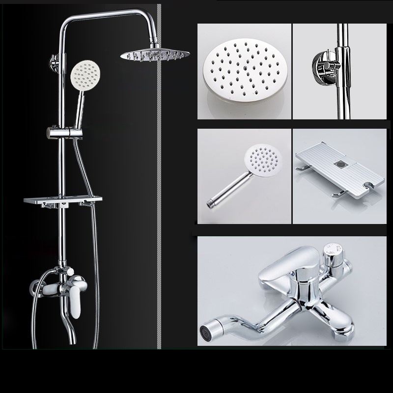 Shower Set 304 Stainless Steel Cold and Hot Rain Shower Pressurized Height Adjustable for