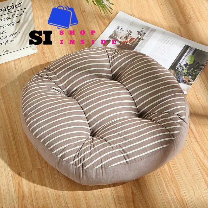 55cmX55cm Round Floor Seat Pillows Cushions, Soft Cotton Linen Large