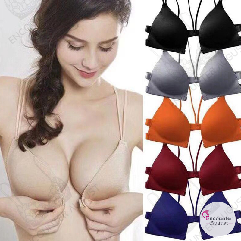 Push Up Bra Wireless Soft Smooth Comfortable Front Lock Buckle