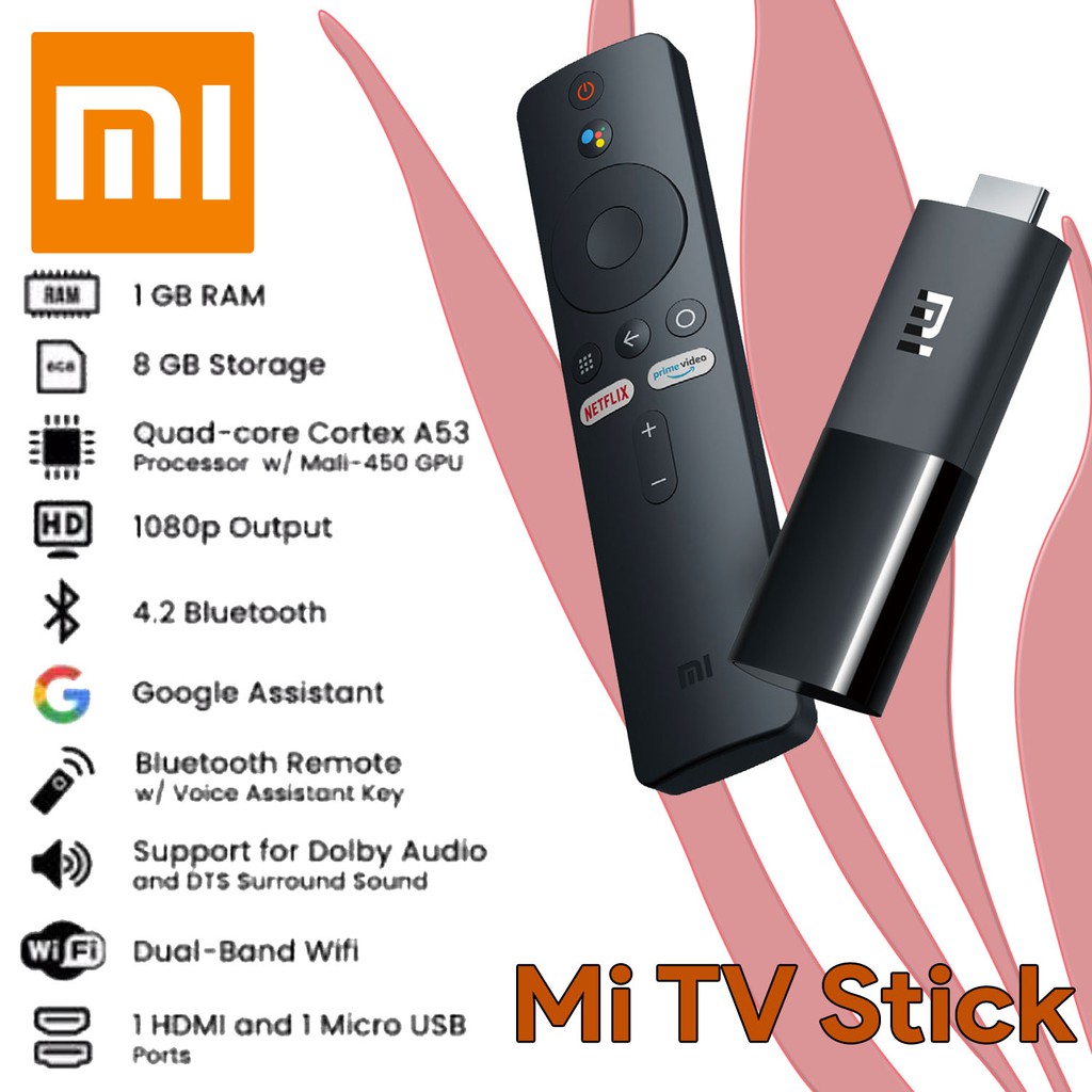 Global Version Xiaomi Mi Tv Stick Android Tv 9.0 Smart 1080p 1gb Ram 8gb  Rom Bluetooth 4.2 Mini Tv Dongle Wifi Google Assistant - Tv Stick -  AliExpress
