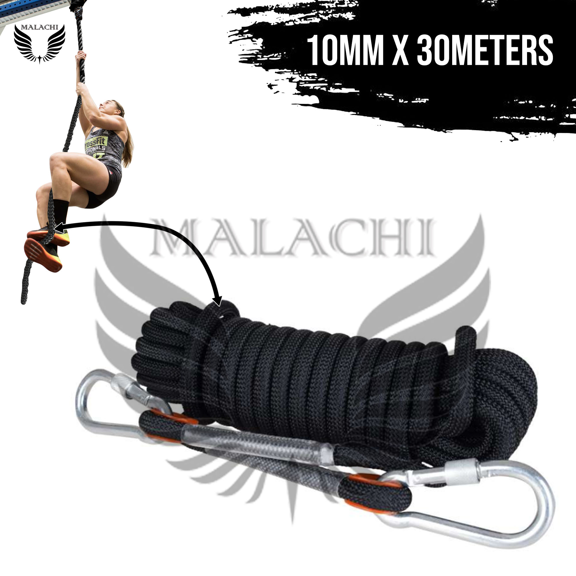 Malachi Safety Rope Climbing Rappelling Rescue Escape (10mm X 30meters ...