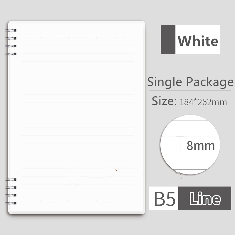 Q&P B5/A5/A7 Muji style inspired Line Loose Leaf Binder Spring Notebook