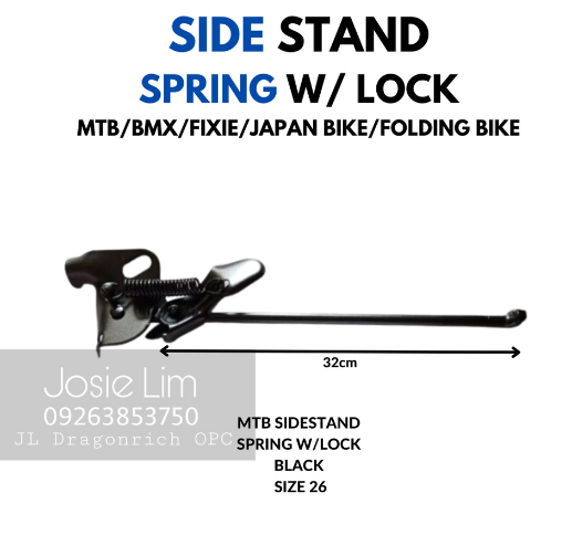 Bicycle Side Stand Steel With Lock Black & Chrome Color Aluminum Steel Grade Stand Side Bike