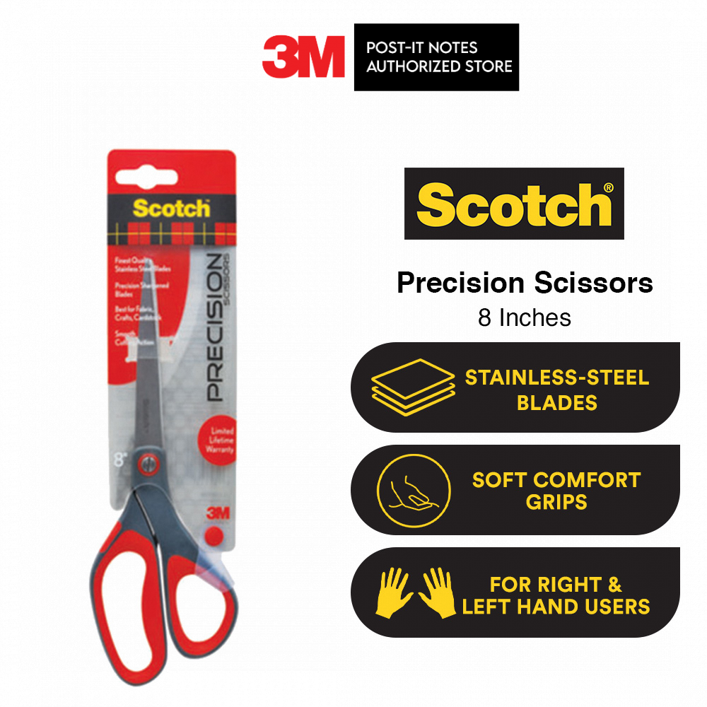 Scotch Precision Scissor, 8-Inches (1448) - 3 Pack  