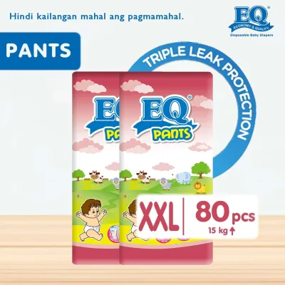 EQ Pants XXL (15kg above) - 40 pcs x 2 packs (80 pcs) - Diaper Pants