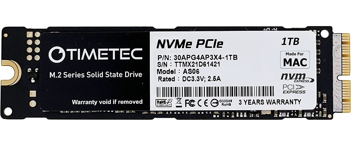 Timetec 1TB MAC SSD NVMe PCIe Gen3x4 3D NAND TLC Read Up To 1,900MB/s ...