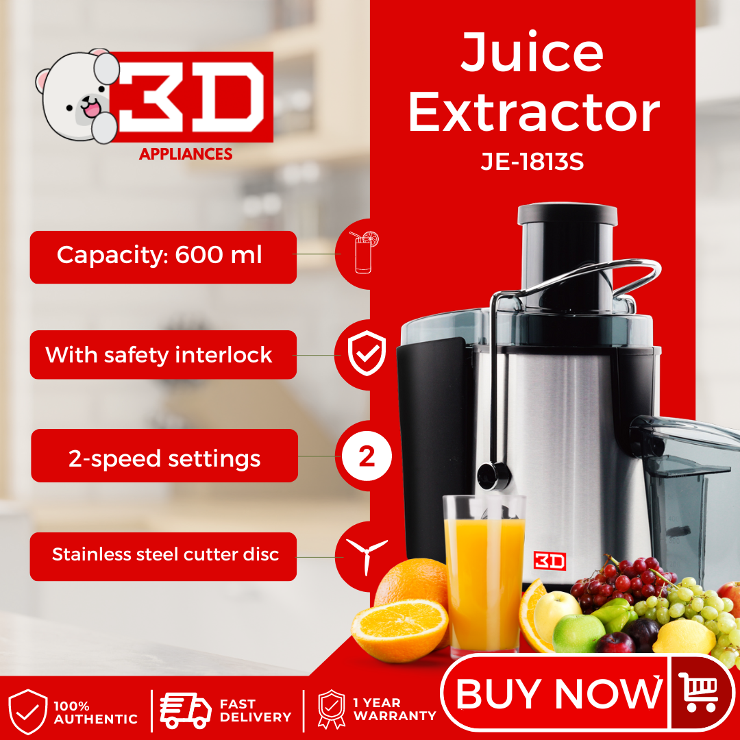3D JE1813S Electric Juicer and Fruit Extractor 600ML Lazada PH