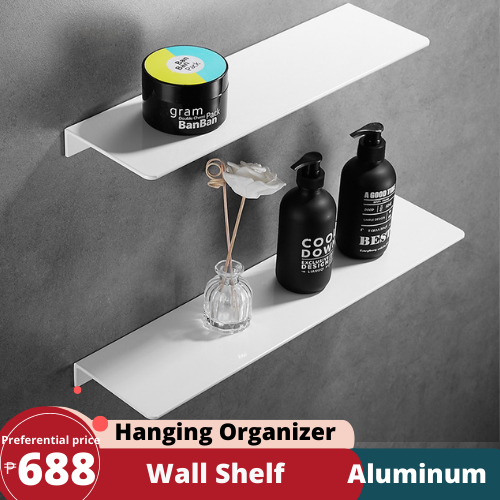 Aluminum Wall Mounted Bathroom Shelf Nodrill Bathroom Organizer Wall Organizer Hanging Mirror