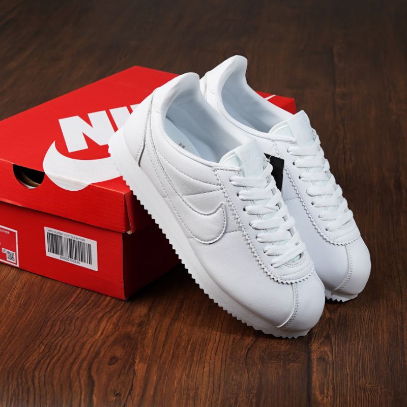 nike cortez all white men's