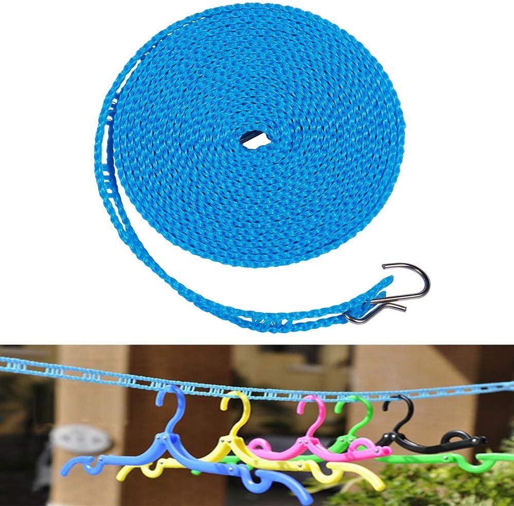 Clothesline Windproof Outdoor 5m/ 16.4ft, Portable Clothes Drying Rope  Nylon Clothes Line String Outdoor, Windproof Clothesline for Camping Travel