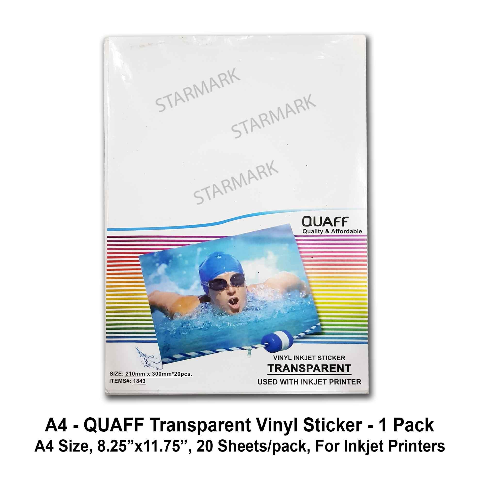 a4 size transparent sticker paper