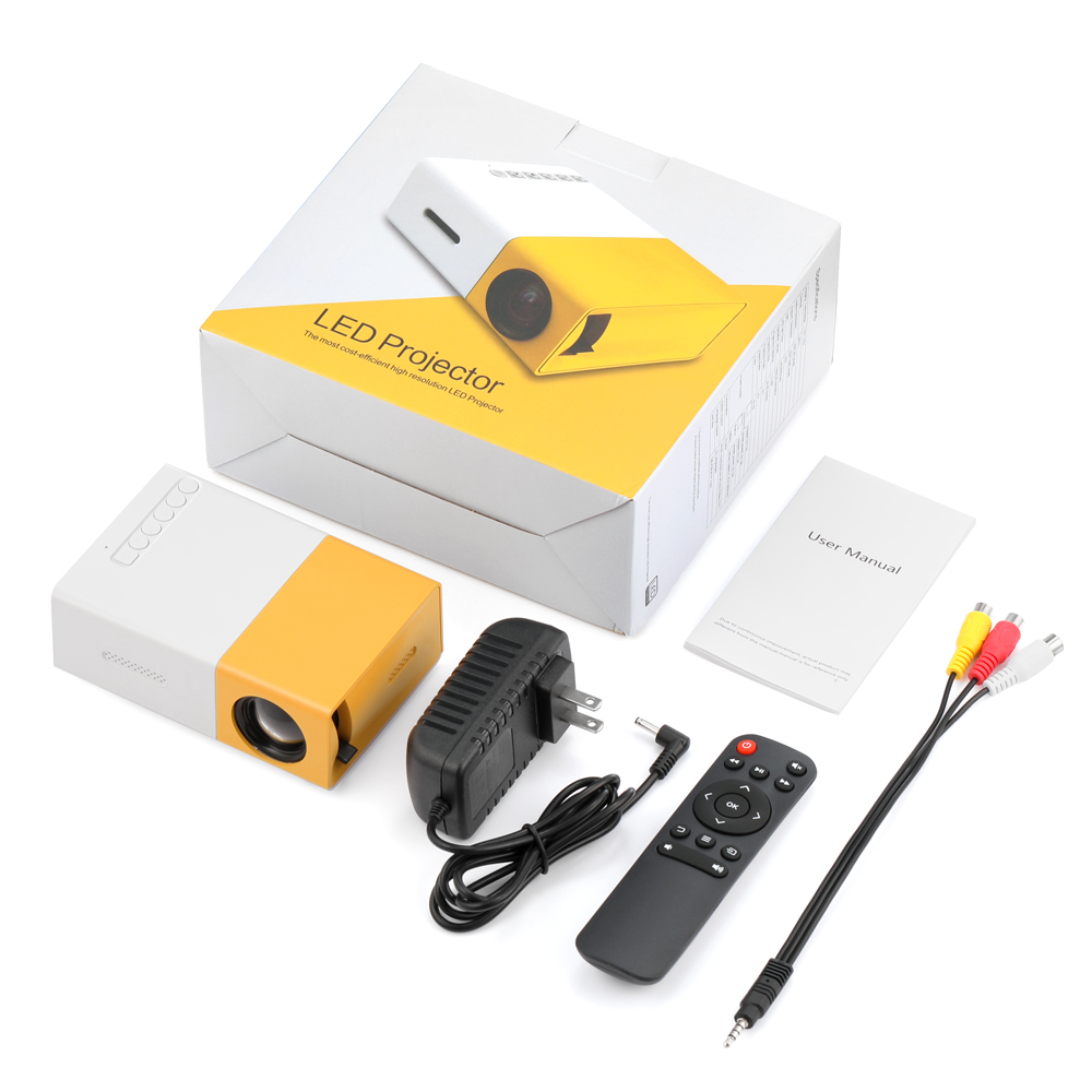 📣5x HD📣 LED projector Mini projector Beamer YG-300 Pro 16:9 1080P Full ...