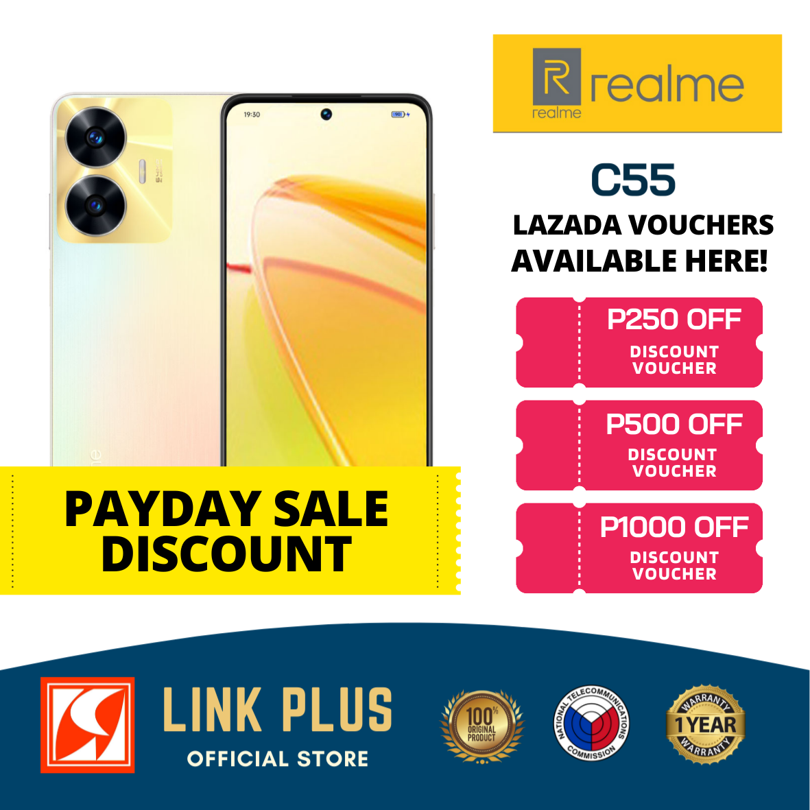 Check out realme C55 (8+8GB RAM, 256GB ROM) Get it on Shopee now! GET