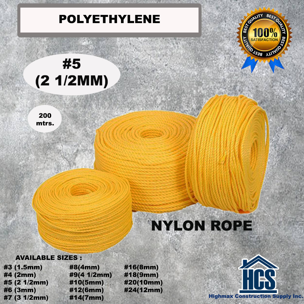 Polyethylene Nylon Rope No.5 2 1/2mm Lubid Lazada PH